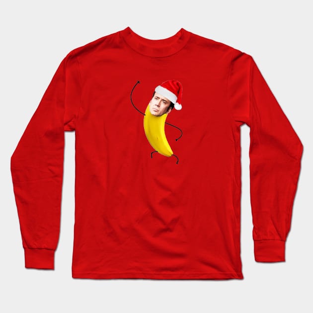 Christmas Nicolas cage in a banana Long Sleeve T-Shirt by YaiVargas